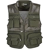 Ziker Men's Mesh Breathable Openwork Camouflage Journalist Photographer Fishing Vest Waistcoat Jacket Coat