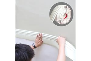 GAAHING Paintable Baseboard Trim | Peel and Stick Self-Adhesive Design Vinyl Wall Base | Caulk and Trim Strips for Floor, Chair Rail and More, 16.4 ft x 3.9 in