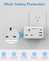 Mscien UK to Australia Plug Adapter 4 in 1 with 3 USB Type I view 7