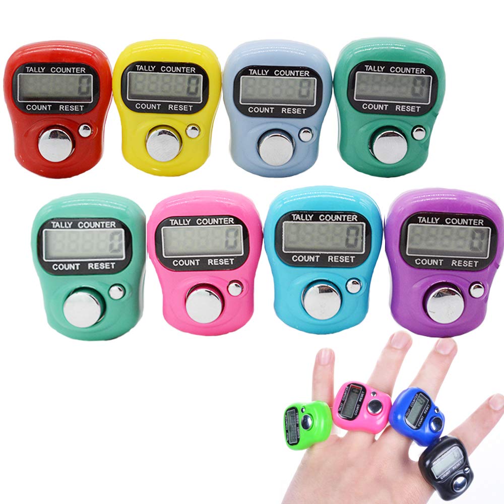 Stonges 8 Digit Electronic Resettable Finger Counter LCD Display (Assorted Colors)