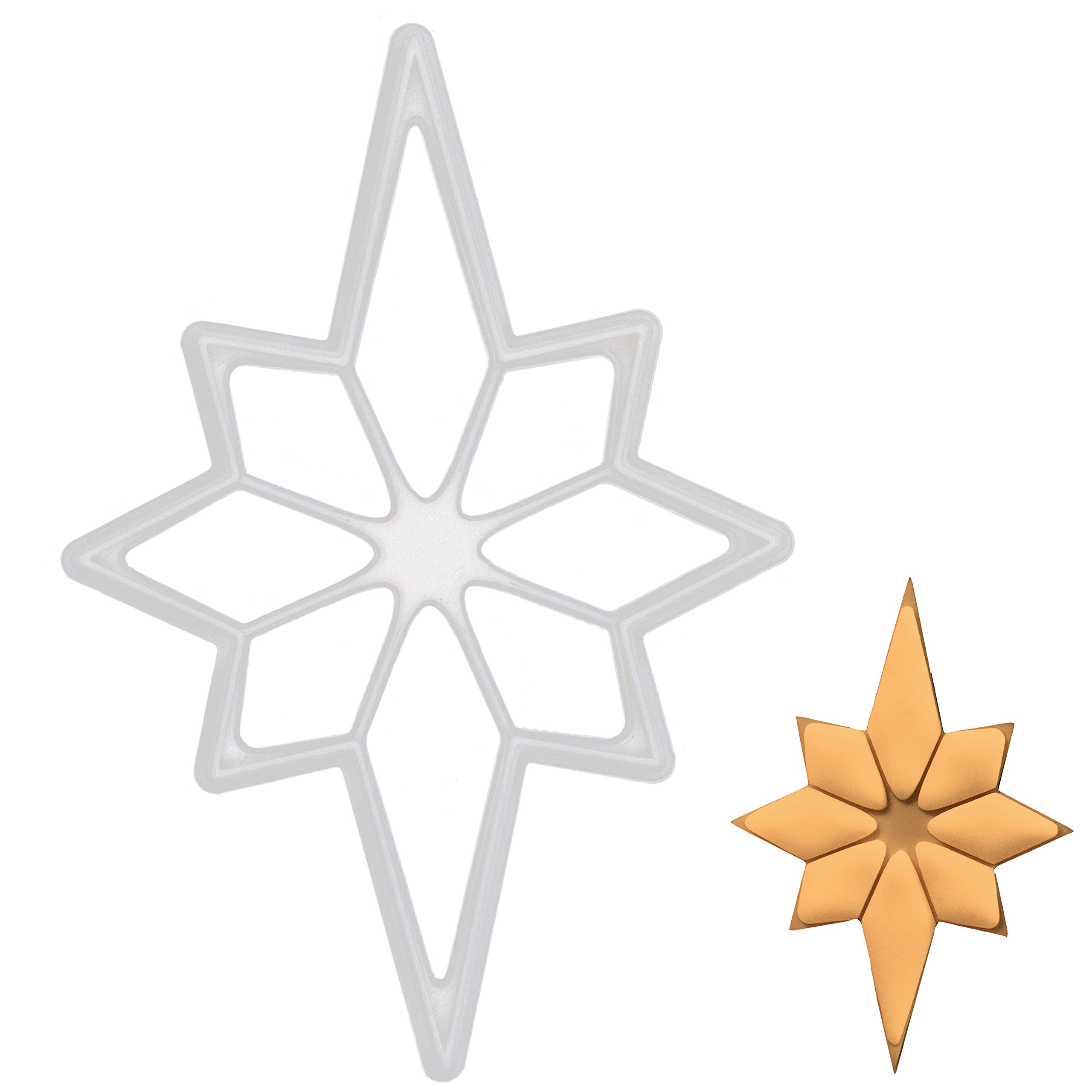 BAKERLOGY Star Cookie Cutter - Detailed Biscuit Cutter Design for Baking and Crafts, Ideal on Fondant, Dough, Clay