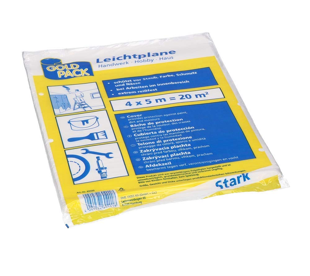 GOLDPACK Light Tarpaulin Made of HDPE, 4 x 5 m, Transparent, Leichtplane-4x5 m