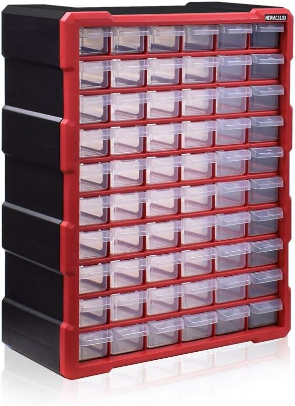 NEWACALOX Muur Gemonteerde Toolbox Lade Plastic Onderdelen Opslag Hardware Box Craft Kast Schroef Containers Component Storage Case LIFUQIANGME (Kleur : N 15059)