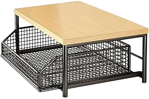 Kitchen Storage Rack – Vertical 2-Tier Organizer Stand, Countertop Vegetable and Fruit Rack with Drawers for Pots, Pans, Micr