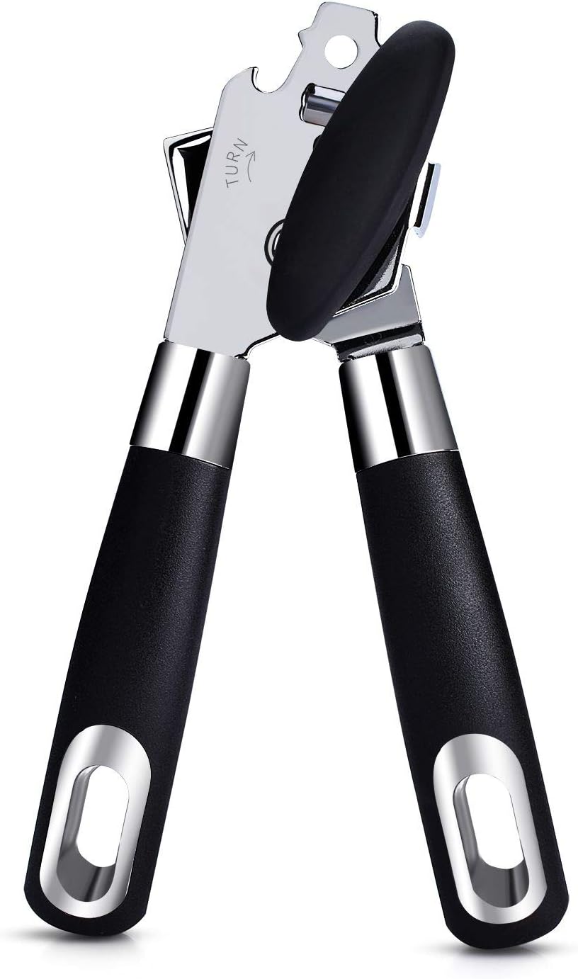 Amazon Com Manual Can Opener Kitchen Multifunction Can Opener For Home With 2 Spare Blades Corkscrew Professional Heavy Duty Stainless Steel Ergonomic Anti Slip Handles Designing Bottle Opener Kitchen Dining