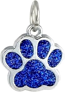 J&M Dangle Enamel Sapphire Blue Cat/Dog Paw Charm Bead for Charms Bracelets