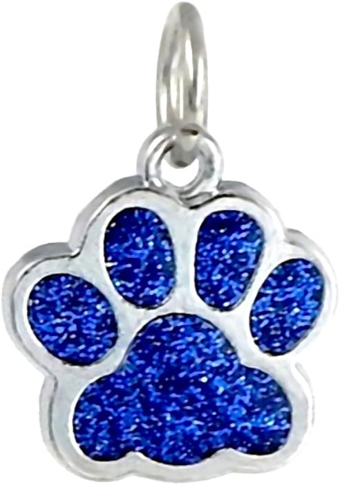 J&M Dangle Enamel Sapphire Blue Cat/Dog Paw Charm Bead for Charms Bracelets