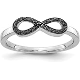 14k White Gold Black Diamond Ring