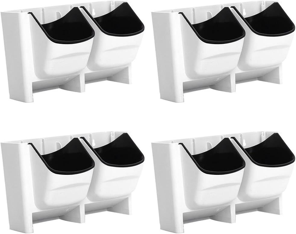 4Pcs White Vertical Garden Stackable Wall Planters with 8 Container Boxes - Good for Patio Balcony - Self Watering to…