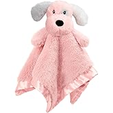 BEILIMU Puppy Baby Security Blanket for Toddler Infant Newborn Boys and Girls Soft Lovey Stuffed Animal with Plush Fabric and Satin Backing, Lovely Snuggle Toy, Pink 16 Inch