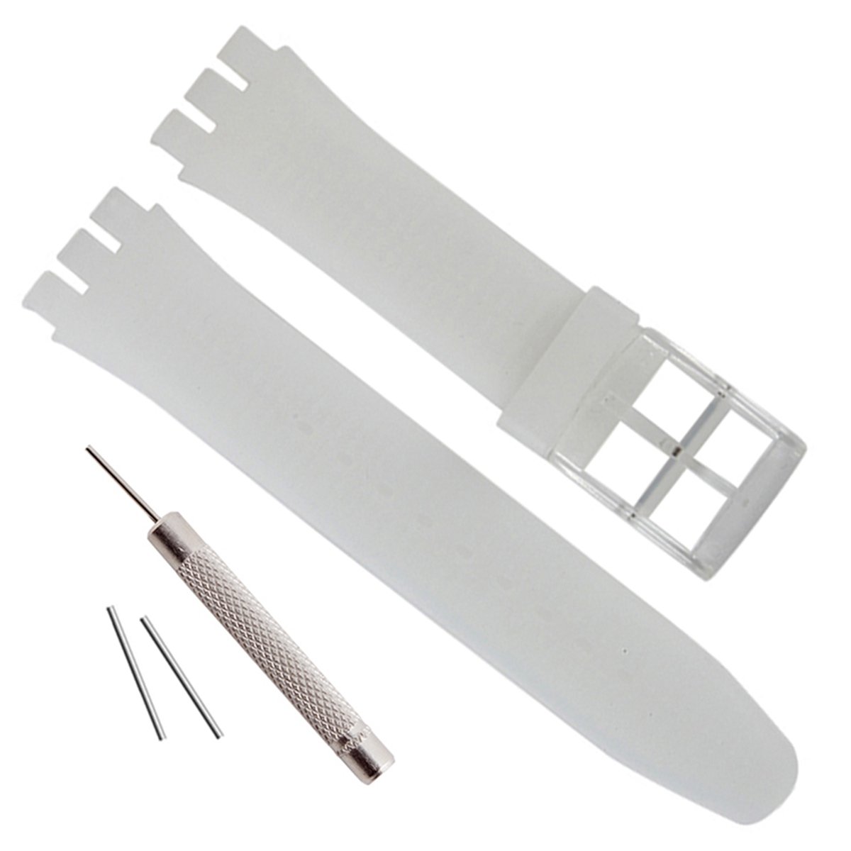 Replacement Waterproof Silicone Rubber Watch Strap Watch Band for Swatch (17mm 19mm 20mm) (17mm, Translucence)