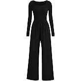 PRETTYGARDEN Womens Jumpsuits Dressy Casual Fall Fashion 2025 Trendy Long Sleeve Wide Leg Rompers Spring Work Office Outfits