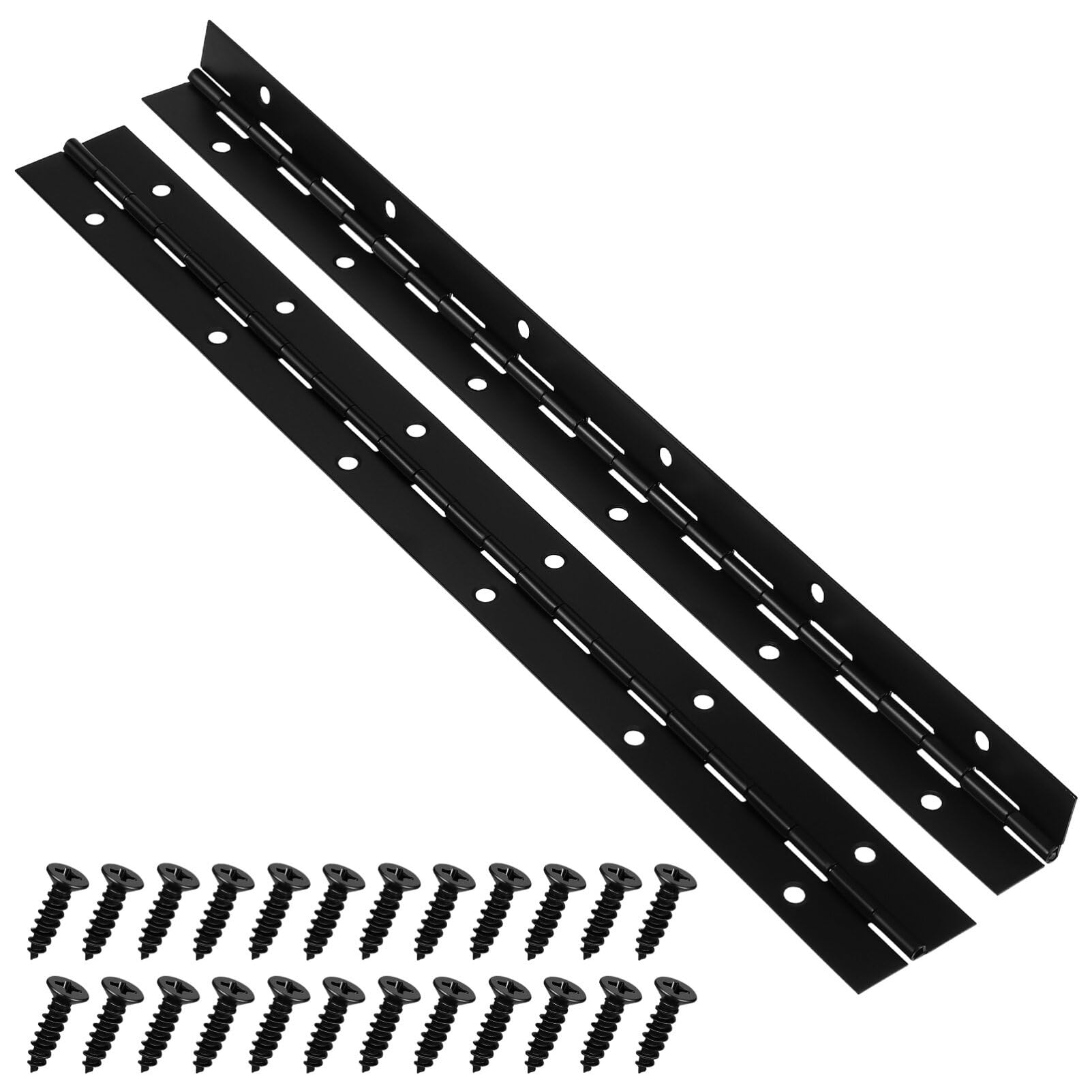 Hemobllo Black Piano Hinge 11.81 Inch Heavy Duty Continuous Metal Hinge with Screws for Cabinet Doors Wooden Box Furniture Hardware