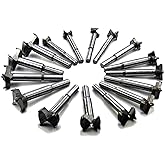 Forstner Drill Bit Set 16pcs 15-35mm High Strength Steel Flat Bit Drill Set Woodworking Hole Saw Wood Cutter Tool Flat Wing D