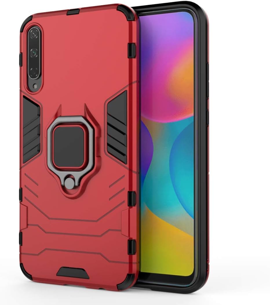 GARITANE Armor Case for Huawei Y7P,Heavy Duty Shell Car Magent Holder Shockproof Rugged Back Cover with Kickstand (Red)