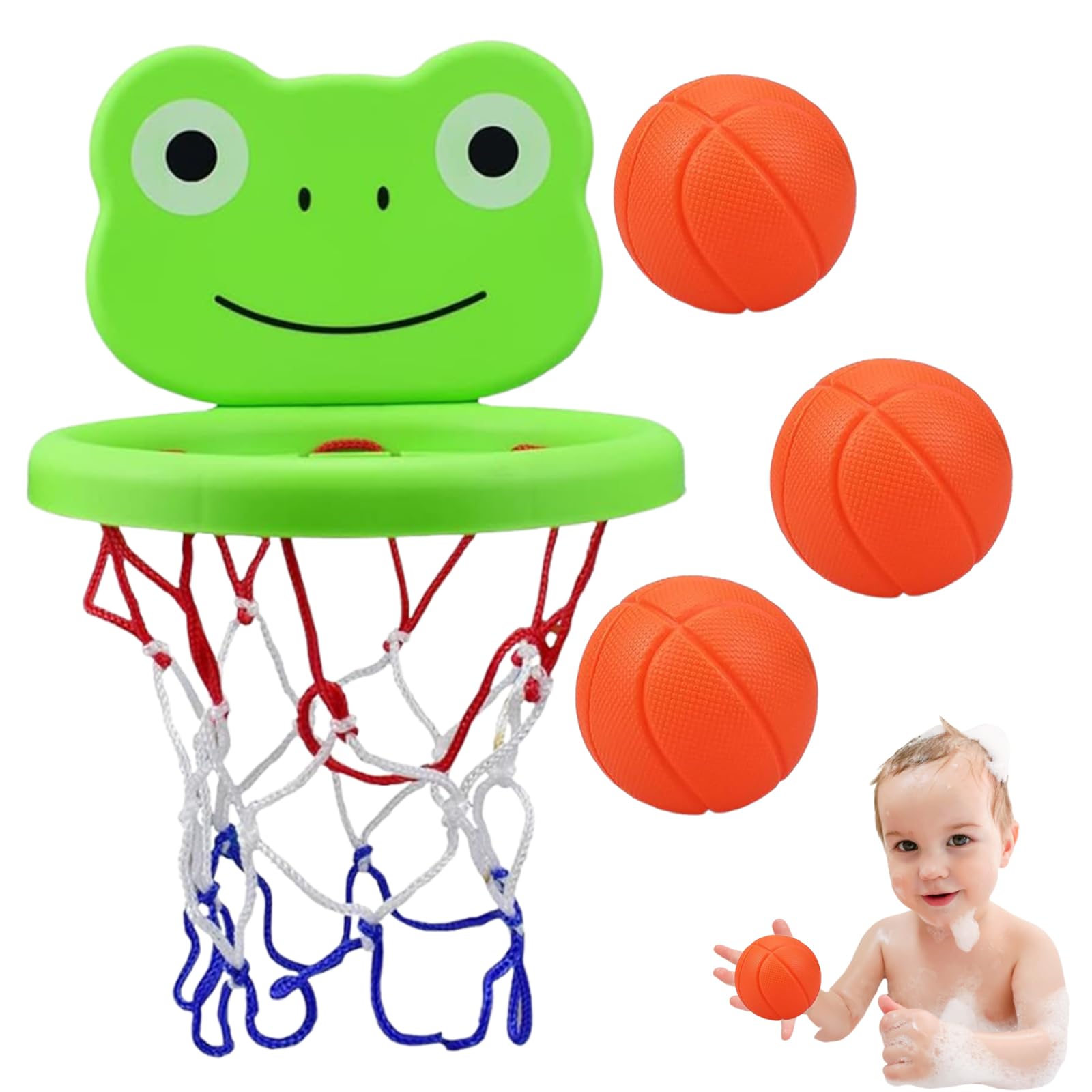 4PCS SET bath toys, toys for 1+ year ,bath toys for 2 year kid , Bath Basketball Hoop with 3 Balls Set for 1-3 Year Old Boys Babies Toddlers Newborn Baby Birthday Gifts Present