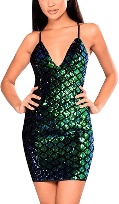 sequin backless mini dress