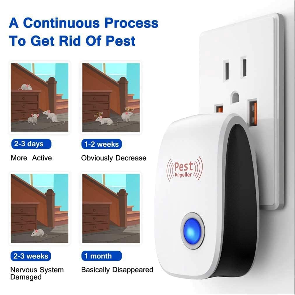 YPR 2021 Ultrasonic Pest Repeller 6-Pack - Indoor Plug in Defender for Home - Electronic Control Device - Get Rid of Cockroaches Mice Ants Mosquitoes Spiders Rodent Roaches : Garden & Outdoor