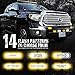 Xprite Red & Blue 4 LED 4 Watt Emergency Vehicle Waterproof Surface Mount Deck Dash Grille Strobe Light Warning Police Light Head with Clear Lens - 2 Pieces