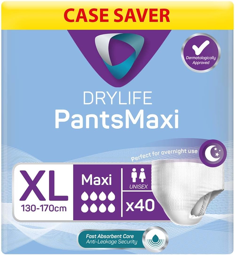 Drylife Pants Maxi Disposable Pull-Up Unisex Incontinence XL 4x10