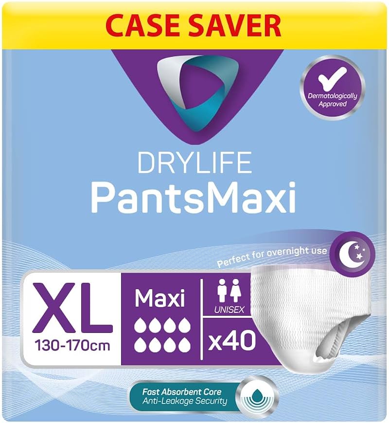 Drylife Pants Maxi Disposable Pull-Up Unisex Incontinence XL 4x10