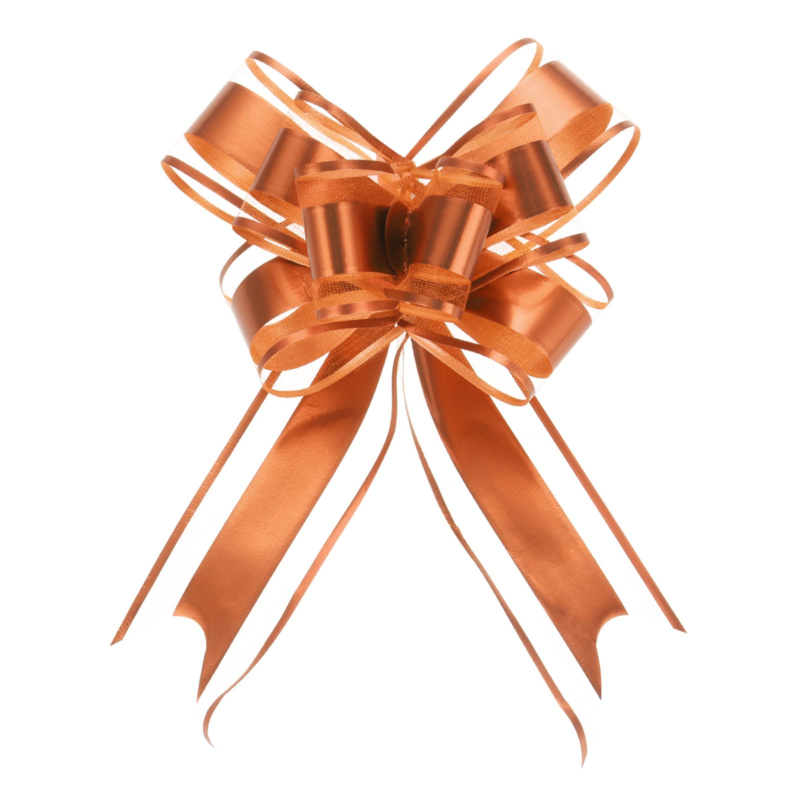 Uxcell 20pcs 8 Inch Giant Large Pull Bow Gift Wrapping Organza Bows Ribbon Orange for Wedding Baskets Presents Christmas — image 1