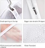 HomeClean Garment Covers 12 Pack 24x60in Transparent Dustproof Zipper Bags view 3