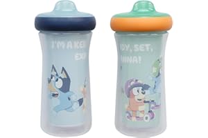 The First Years Bluey Insulated Sippy Cups - Dishwasher Safe Spill Proof Toddler Cups - Ages 12 Months and Up - 9 Ounces - 2 Count