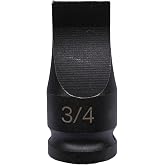 1/2" Drive Slotted Screwdriver &amp; Drag Link Socket, 3/4" x 0.115" Tip | Heat-Treated Cr-Mo Steel, Impact Rated Flat Blade Tool for Automotive Repair