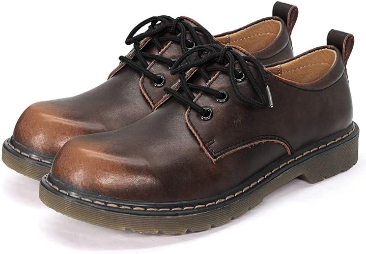 Amazon Humbgo マーチンシューズ レースアップシューズ 定番 レザー靴 通気 快適 通勤 カジュアル ショートブーツ 黒 ブラウン 24cm 27 5cm ブーツ