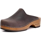 Kebba Edith - Handmade Wooden Clogs with Genuine Leather | Arch Support and Comfortable Fit | Chilean Tepa Platform and EVA Sole | Made in Villarrica, Chile