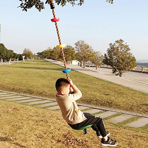 LONGTAI Climbing Rope Tree Swing Set with Multicolor Platforms and Disc