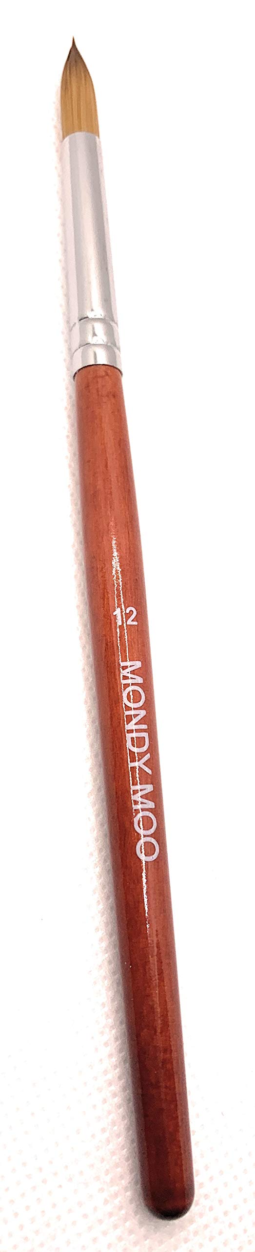 Kolinsky Sable Acrylic Nail Brush by Mondy Moo - Rosewood Pen Gel Nail Art Manicure Painting Tool (12#)