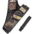 KRATARC 3-Tubes Hip Quiver Waist Hanged Arrow Archery Carry Bag with Pockets Adjustable Belt