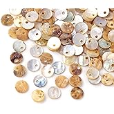 Beadthoven 100pcs 6x1mm Natural Mother of Pearl Shell Charms Mini Flat Round Disc Coin Ocean Akoya Seashells Charms Tag Pendants for DIY Earrings Necklaces Jewelry Making Accessories