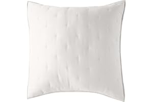 Amazon Aware Recycled Polyester and Cotton Blend Quilted Sham, Large Euro, Ivory, 32" x 32"