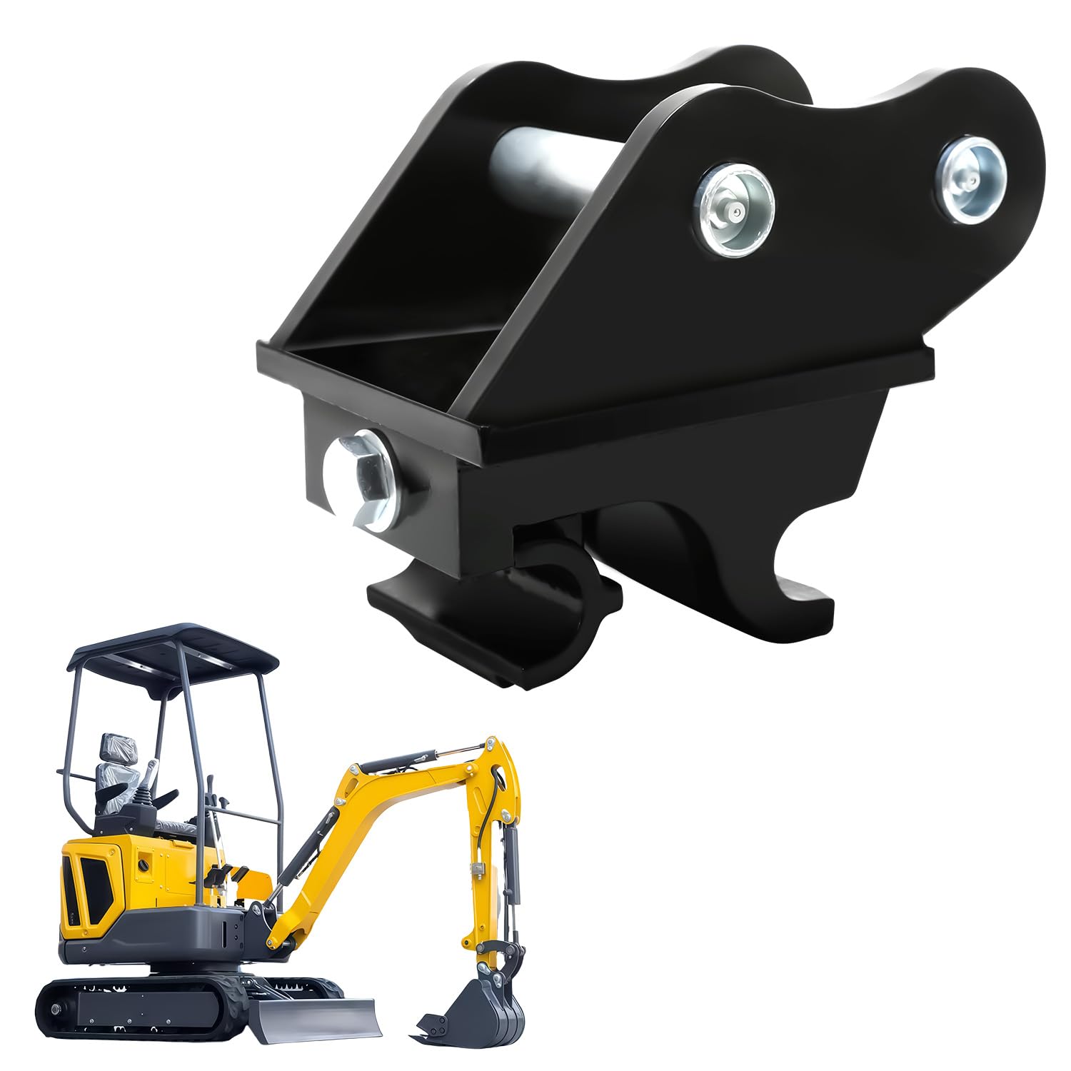 Photo 1 of Mini Excavator Quick Coupler - Mechanical Quick Change Hitch Attachment for 0.8-3 Tons Small Diggers, Compatible Quick Connect Coupler with 25mm Hole Durable Steel Design