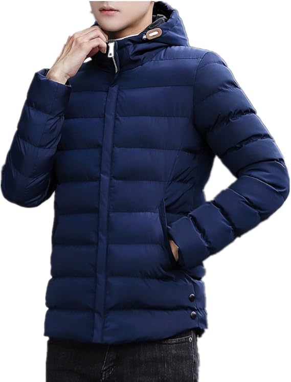 Amazon Angelo ダウンジャケット メンズ ブルゾン メンズ ジャケット アウター アメカジ 細身 冬服 秋服 無地 シンプル カジュアル お兄系 2xl ダークブルー コート ジャケット 通販