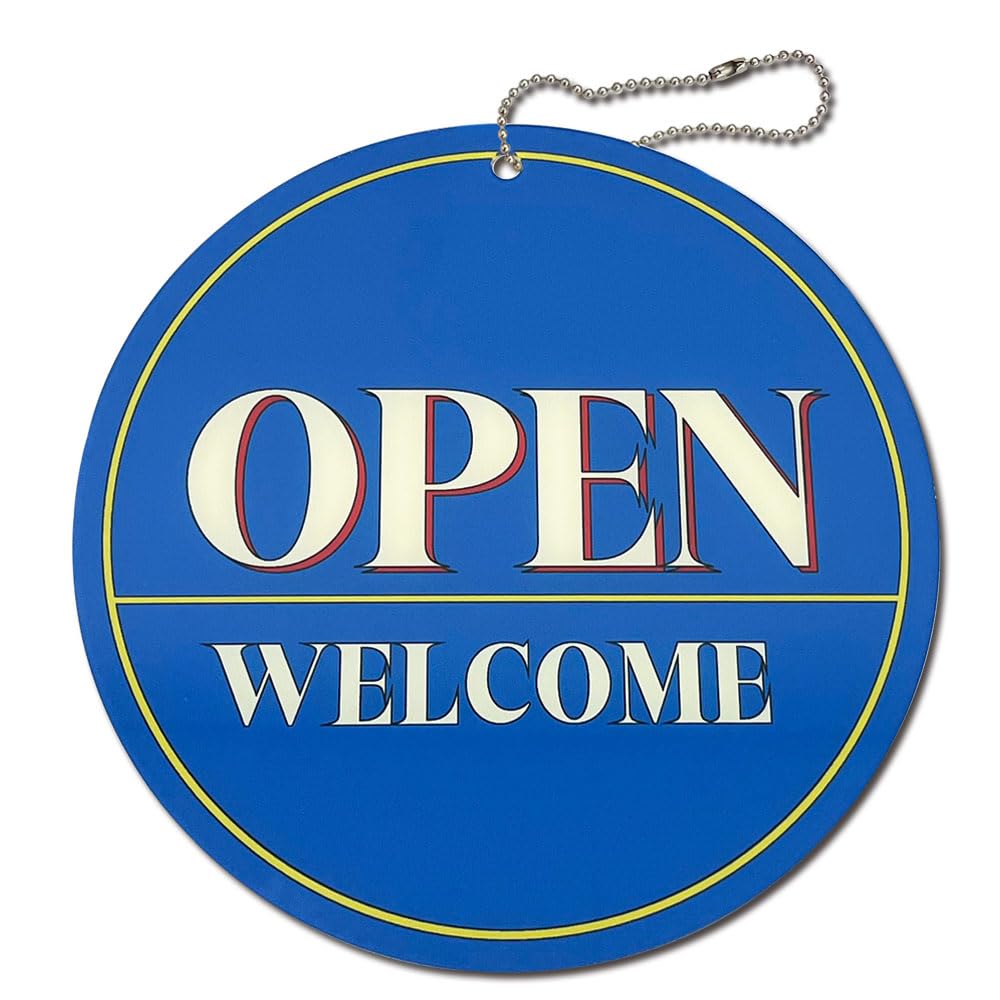 GEEKBEAR Modern, Retro, or Vintage Acrylic Business Deco Sign - Unique Design, Durable (05. Open Blue)