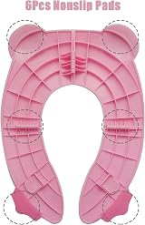 PandaEar Folding Travel Toilet Seat for Children Pink Non-Slip Pads view 5