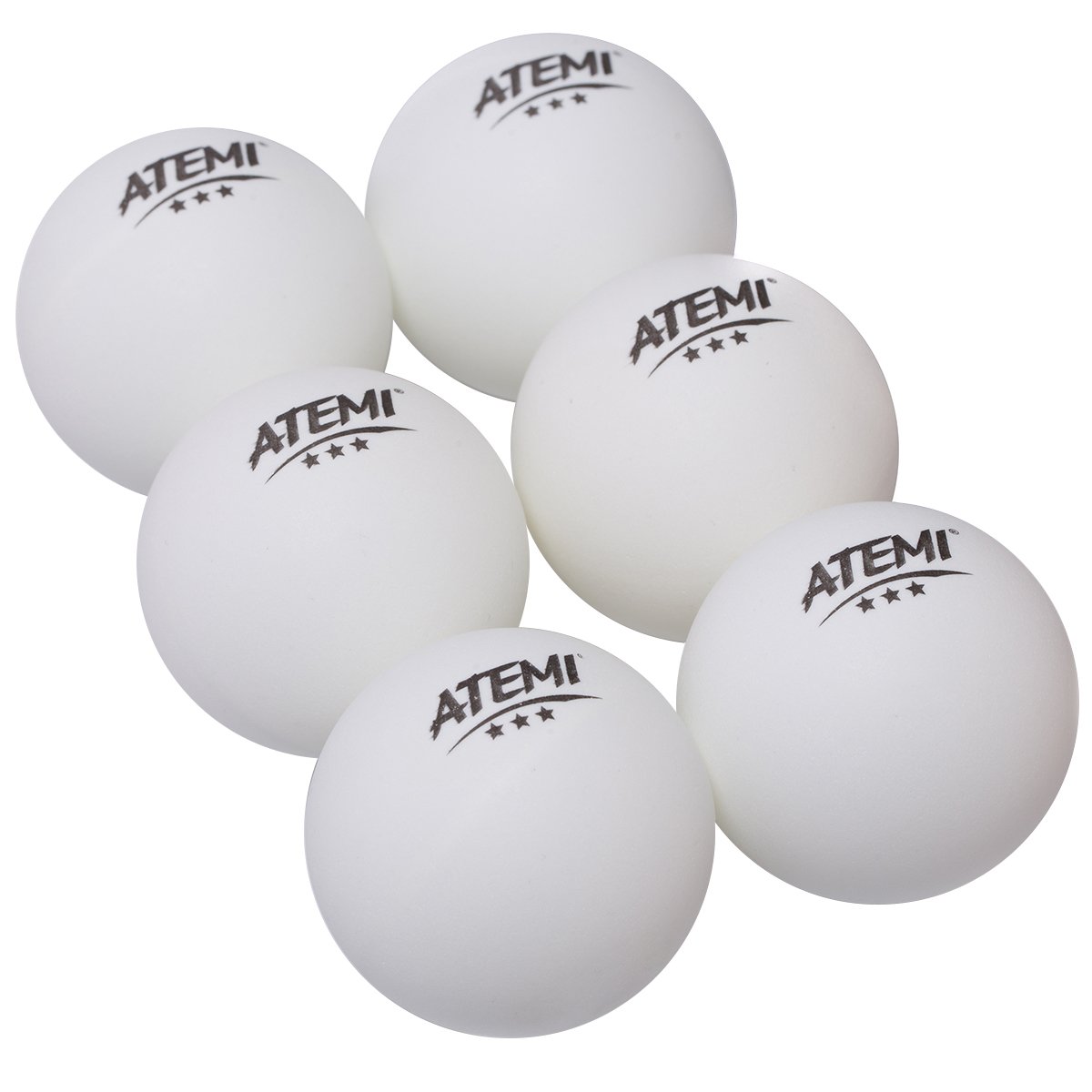 Atemi 3Star Table Tennis Balls (6Pack) Pro 40mm Regulation Indoor
