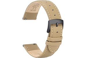 OTTOODY Leather Watch Bands Strap Quick Release, Elegant & Soft Top Grain Genuine Leather Watch band for Men Women, 22mm 21mm 20mm 18mm 16mm Replacement Straps for Watch & Smartwatch