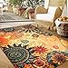 Modern Boho Retro Style Abstract Living Room Floor Carpets, Non-Skid Indoor/Outdoor Large Bohemian Distressed Area Rugs, 52