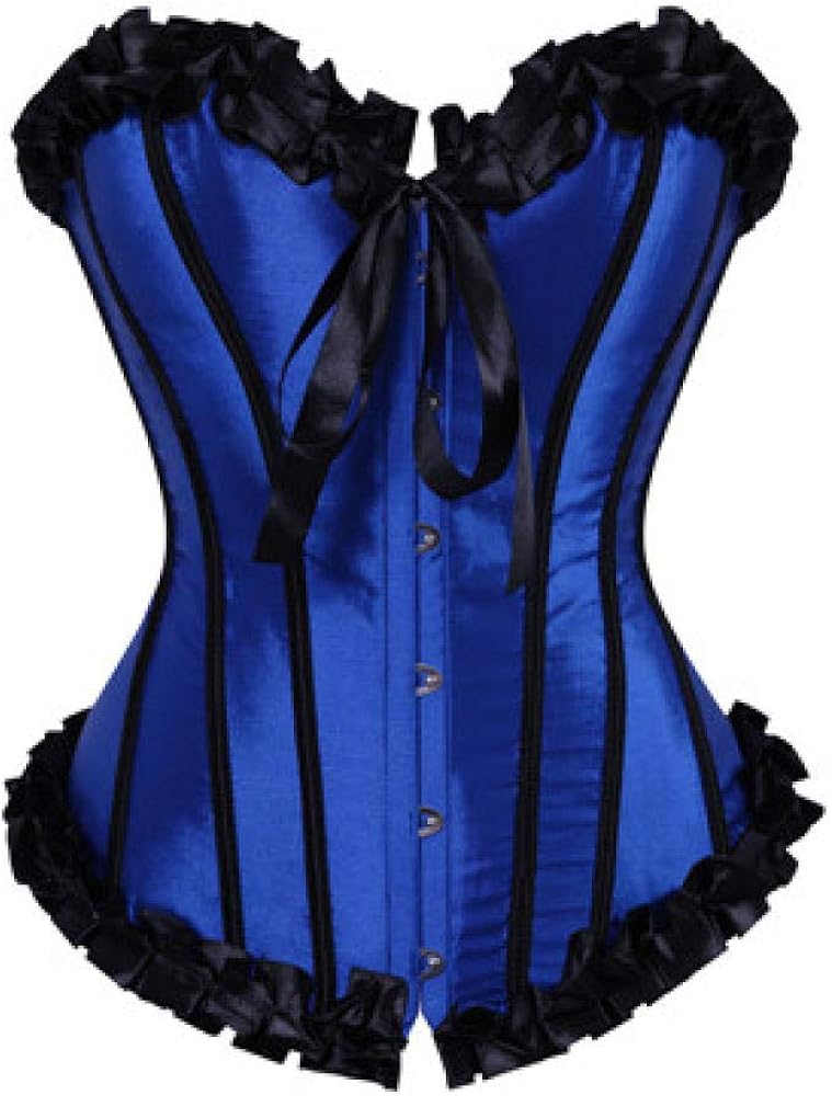 Zaleau Damen Korsett Gothic Bustier - Vintage Corsage Top Für Halloween & Cosplay
