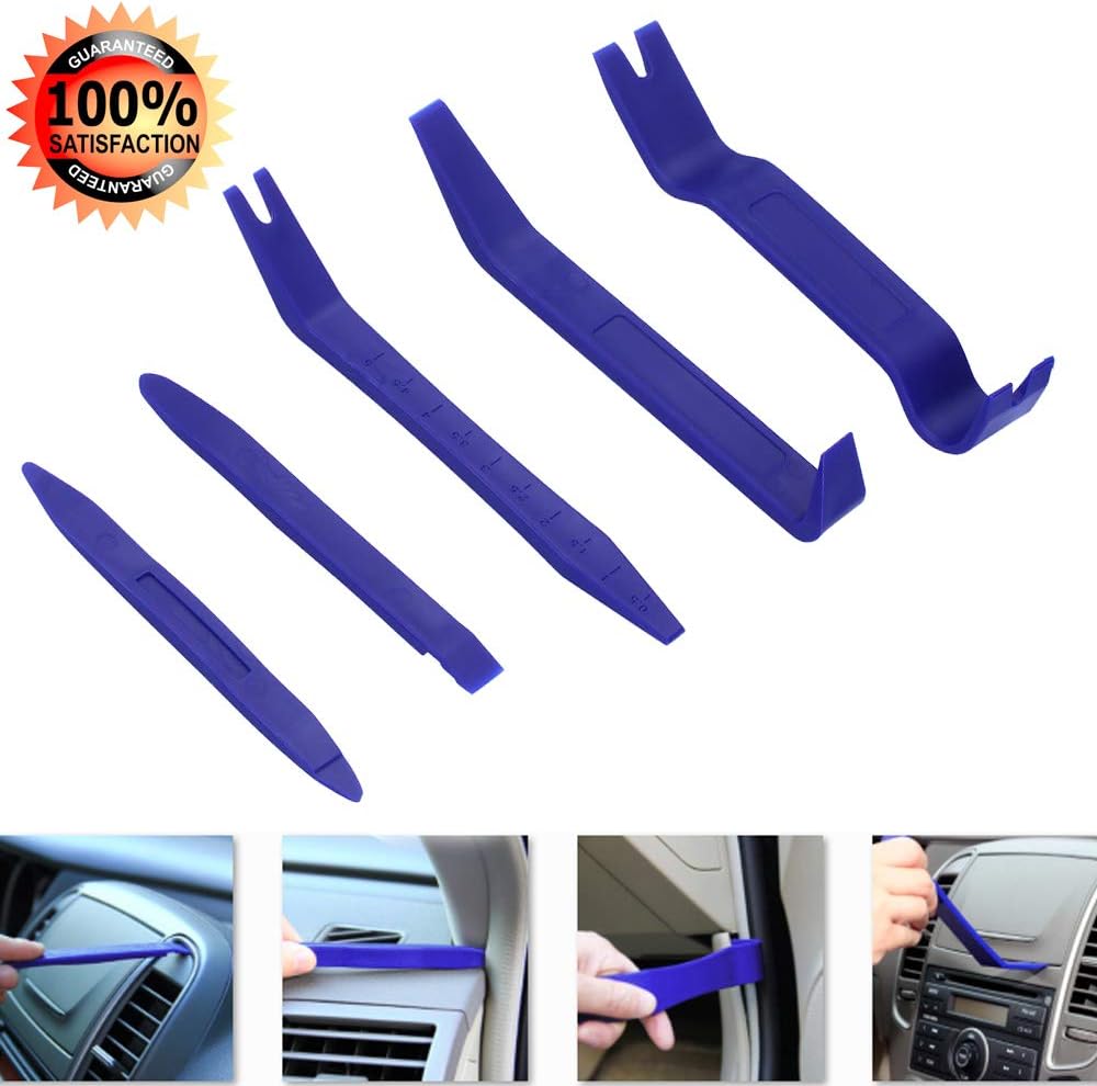 GLISTON 5pcs Auto Trim Reamoval Pry Tools Set, Door Panel Remover Tool for Trimming Vehicle Audio/Radio, Door Panel, Window, Interior Accessories
