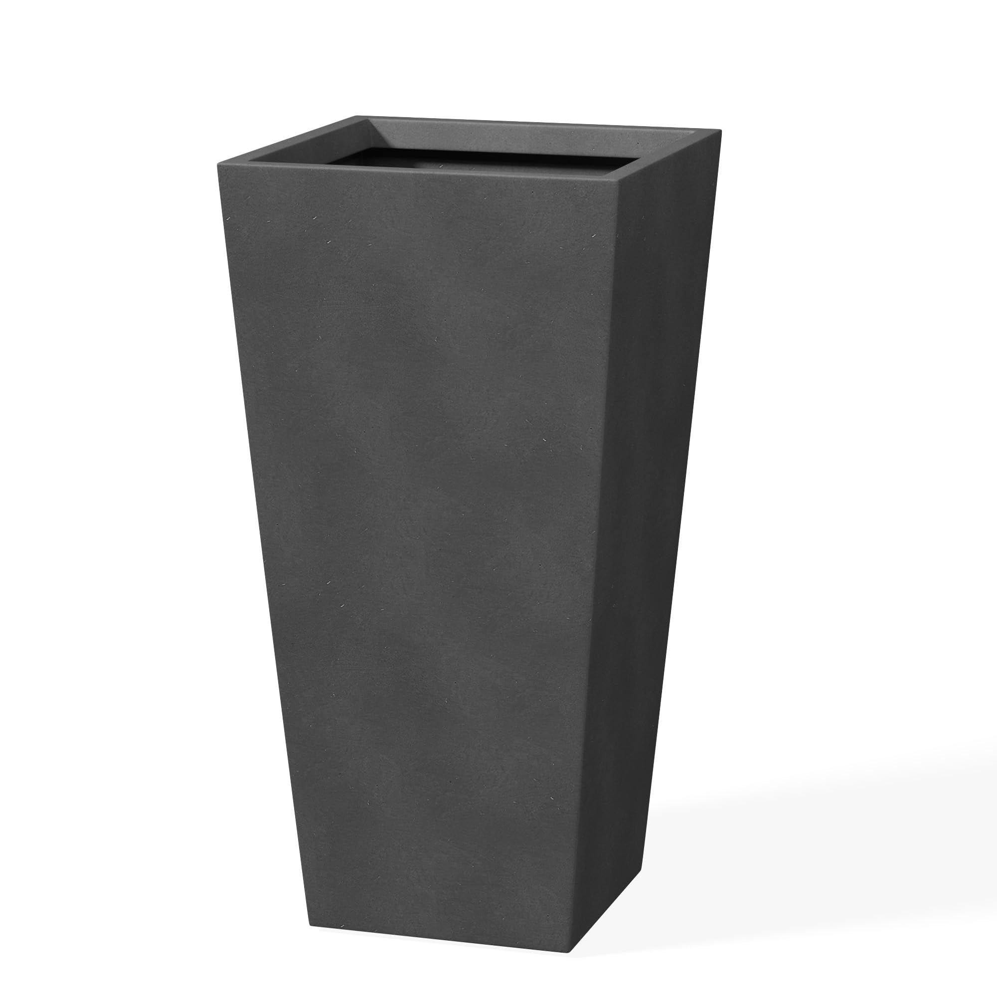 Photo 1 of ************TOP OF THE PLANTER HAS SOME DAMAGE************
Kante 28" H Concrete Tall Tapered Planter, Large Outdoor Indoor Garden Plant Pot with Drainage Hole and Rubber Plug Home and Patio, Burnished Black Finish