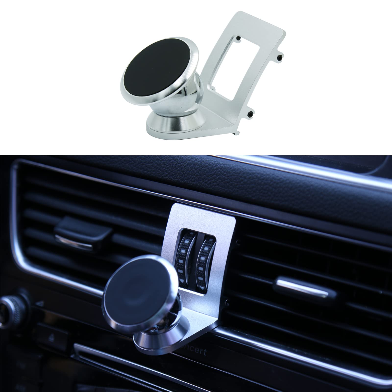 Cookiss magnetic phone car mount Compatible with Audi Q5 8R and Audi SQ5 Suitable for Smartphone and GPS with car phone holder 360 Degree Adjustable View (Silver)
