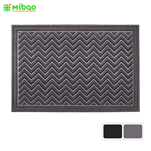 Mibao Entrance Scraper Door Mat Low Profile Welcome Entrance Mat, 24