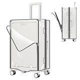 Yotako Clear Luggage Cover Protector with Front Pocket Zipper, 28 Inch Luggage Covers for Front Open Suitcase Wheeled Suitcase 28", No Disassembly