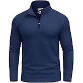 KINSWT Mens UPF 50+ Sun Shirt Long Sleeve 1/4 Zip SPF UV Protection Lightweight Quick Dry Quarter Zip Golf Shirt